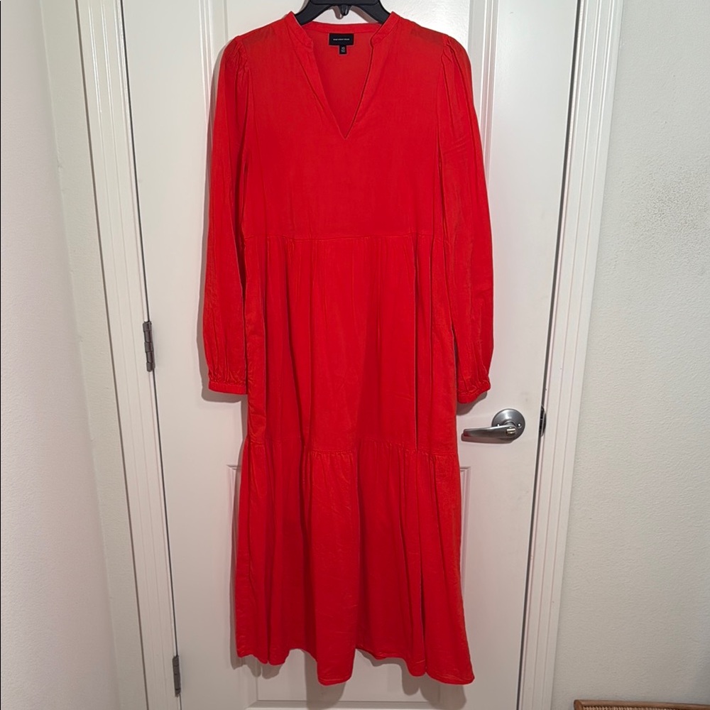 Who What Wear, XS, Red Long Sleeve Tiered Flowy Dress